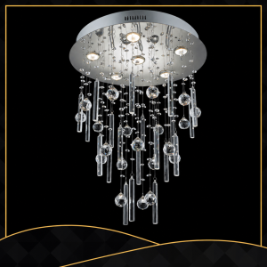 Glass & Crystal Ceiling Light, model HPL-000932