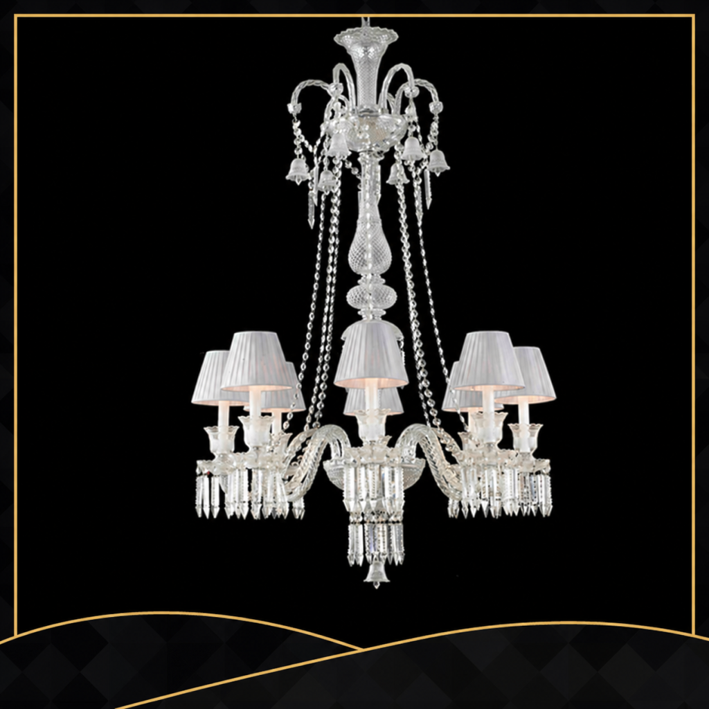 Crystal & Glass Pendant Light, model HPL-000935