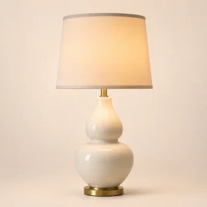 Fabric & Ceramic Table Lamp, representative model image, model HPL-000997