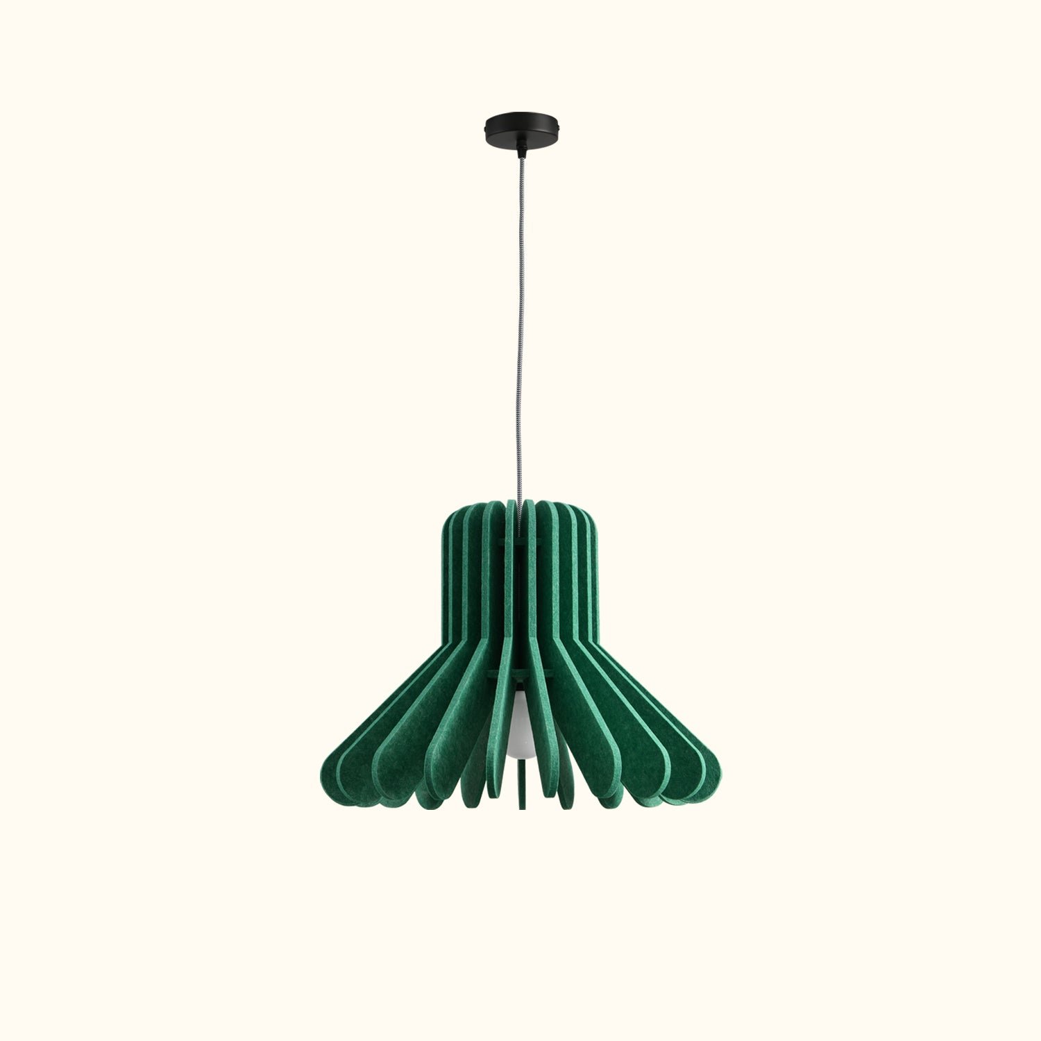 HPL-001432 PET felt pendant shade with radial downward petals